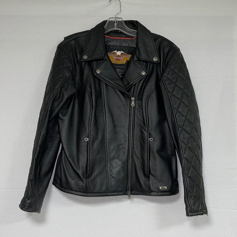 Harley Davidson Womens Leather Motorcycle Jacket L